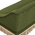 Load image into Gallery viewer, Duchess 33' Medium Princess Pet Bed Sofa with Fringe Skirt, Olive Green Velvet by HouseOfZazla
