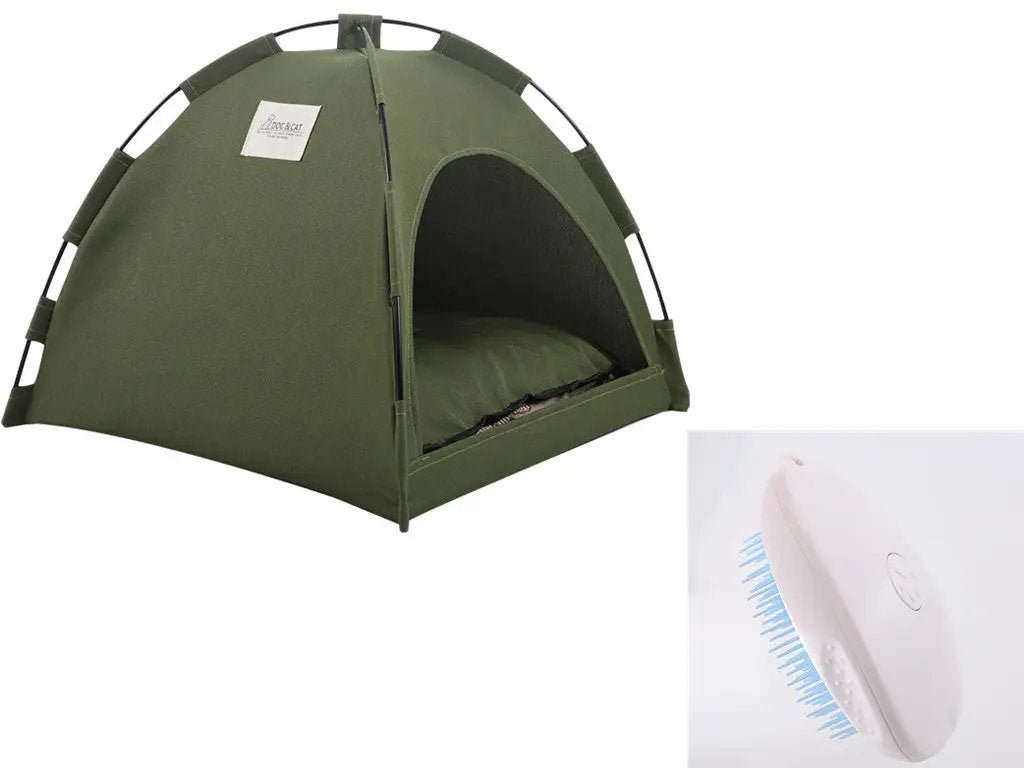 Cozy Camper-Style Pet Cave Bed Portable Soft Reversible Plush Fabric by Sell My Stuff