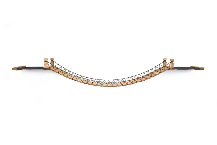 Double Cat Hammock and Climbing Bridge Combo cat bridge, curved natural wood with rope lattice