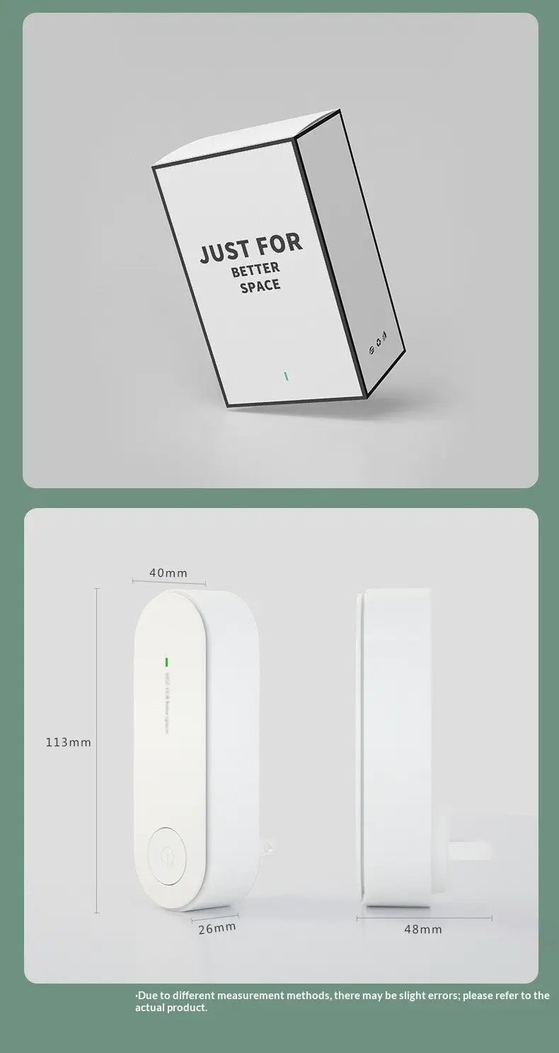 Pet Zen Ultrasonic Mite & Mosquito Repeller for Pets, white plastic device with green LED indicator and packaging box