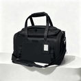 Load image into Gallery viewer, Mr. Peanut's Gold Series Mini Expandable V3.0 Pet Carrier, black nylon air-travel approved carrier with dual handles
