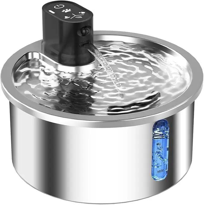 Premium Stainless Steel Heated Cat Water Fountain With Nine Gear Base by Pet Zen