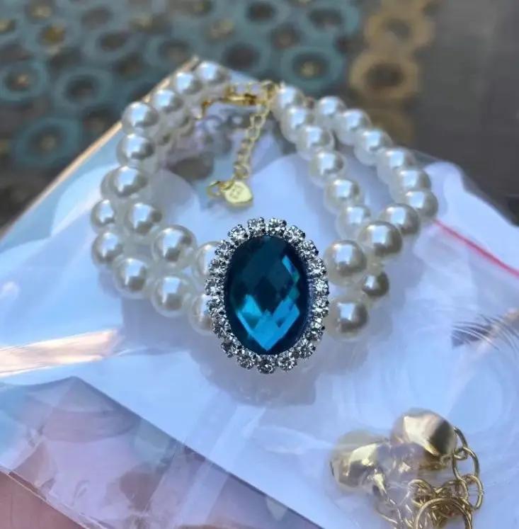 FelineStyle Cat Pearl Necklace Pet Collar Lightweight Durable Plastic Fashion Accessory For Feline Companions Stylish by Pet Zen