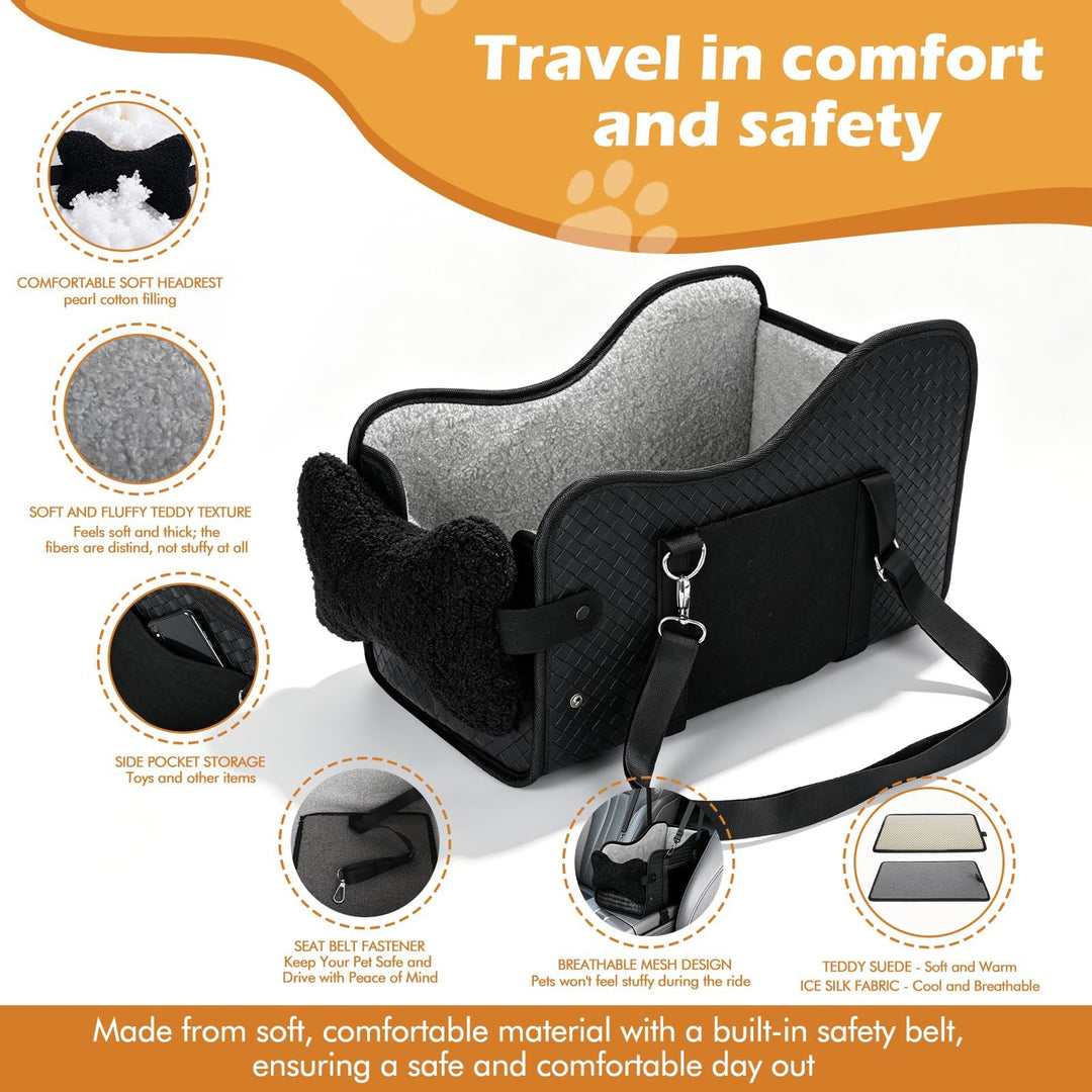 Seat cushion pocket straps and tether feature collage