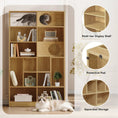 Bild in Galerie-Betrachter laden, Modern 2-in-1 wooden cat house bookshelf by Sangria Beech, a cat tree display cabinet
