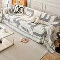 Load image into Gallery viewer, Boho Couch Cover Ultra Soft by topspet in all-seasons chenille fabric; white with gray abstract print on sofa
