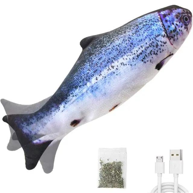 Stevvex Interactive Electric Flopping Cat Toy Fish Plush Mouse Set by Stevvex