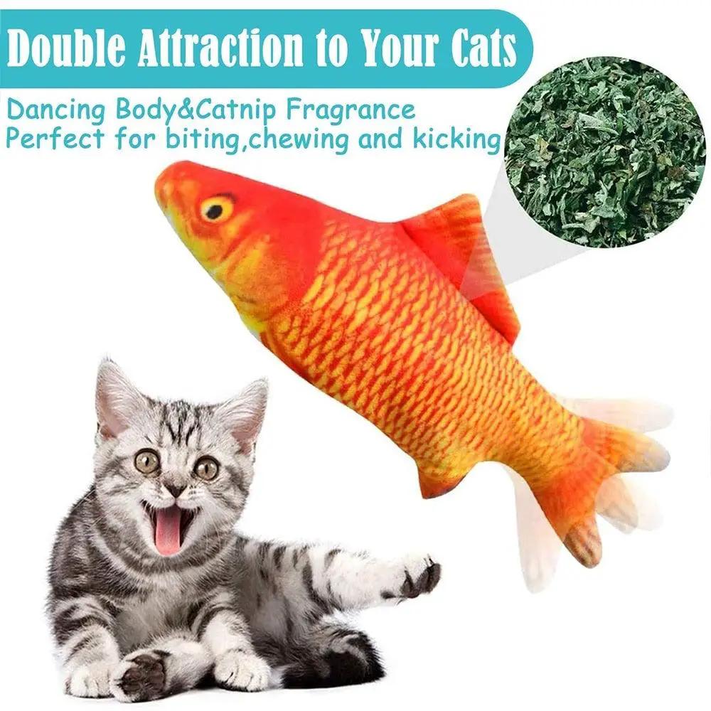 Stevvex Interactive Electric Flopping Cat Toy Fish Plush Mouse Set by Stevvex