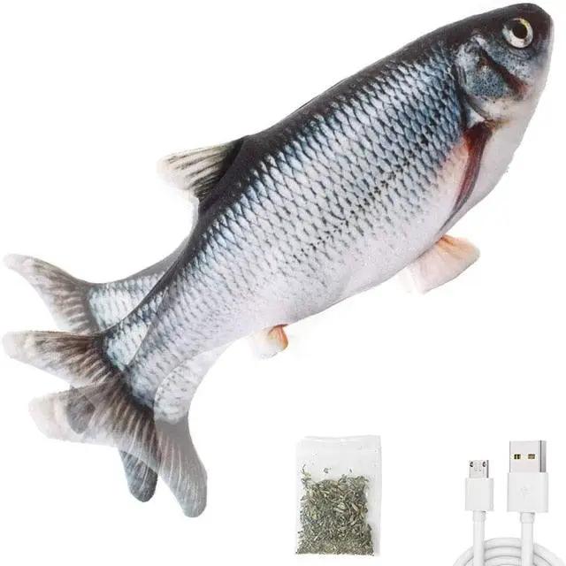 Stevvex Interactive Electric Flopping Cat Toy Fish Plush Mouse Set by Stevvex