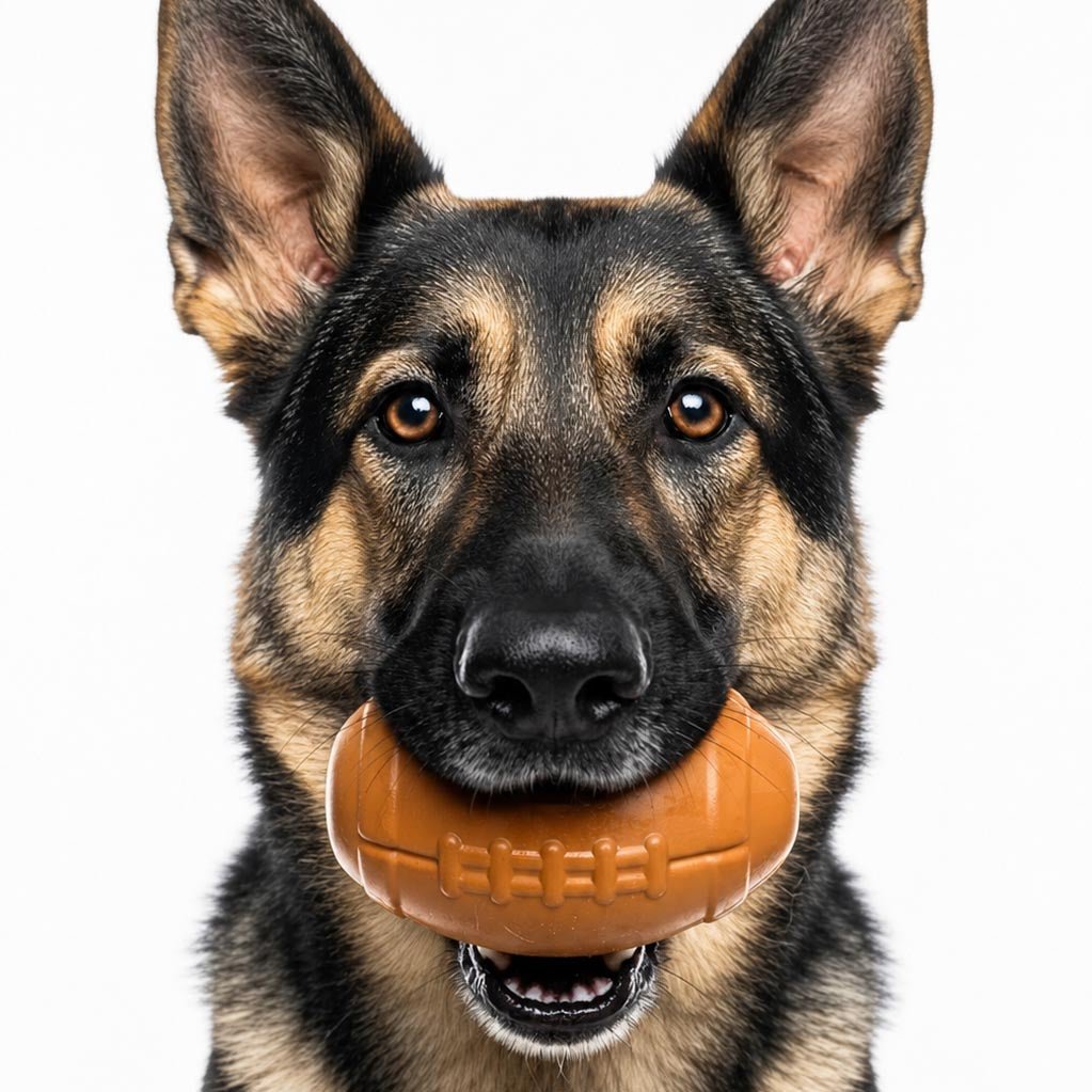SodaPup Football natural rubber dog toy treat dispenser, view 3