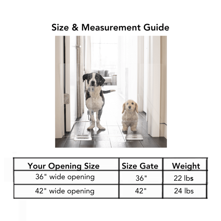 Hiddin Clear Acrylic Pet Gate with Door – Freestanding, 30 in High