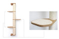 Charger l'image dans la visionneuse de la galerie, Wall Mounted Cat Climbing Pole by Catastrophic Creations, natural wood and sisal with two platforms.
