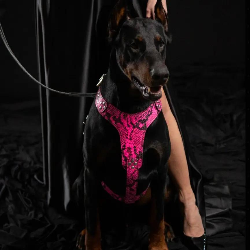 The ''Rock Python'' harness PINK - Pet Collars & Harnesses from Bestia Dog Gear