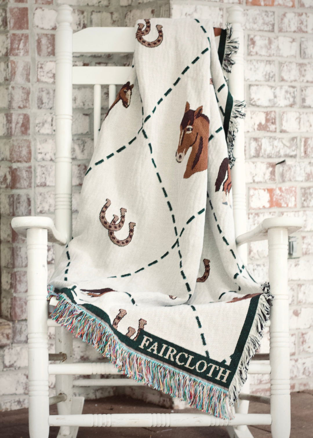 Faircloth Giddy Up Horse Cotton Throw Blanket