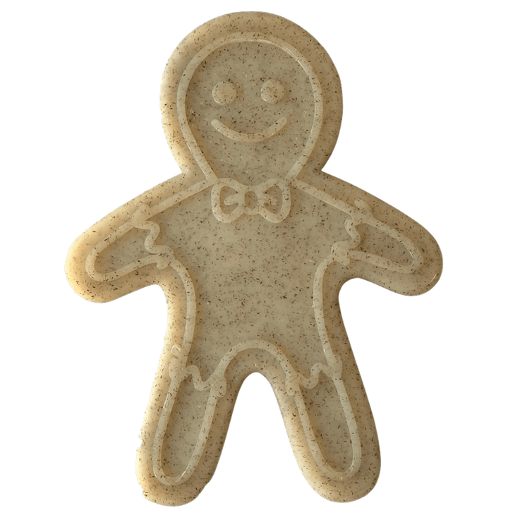 SodaPup Gingerbread Man nylon dog chew toy in brown
