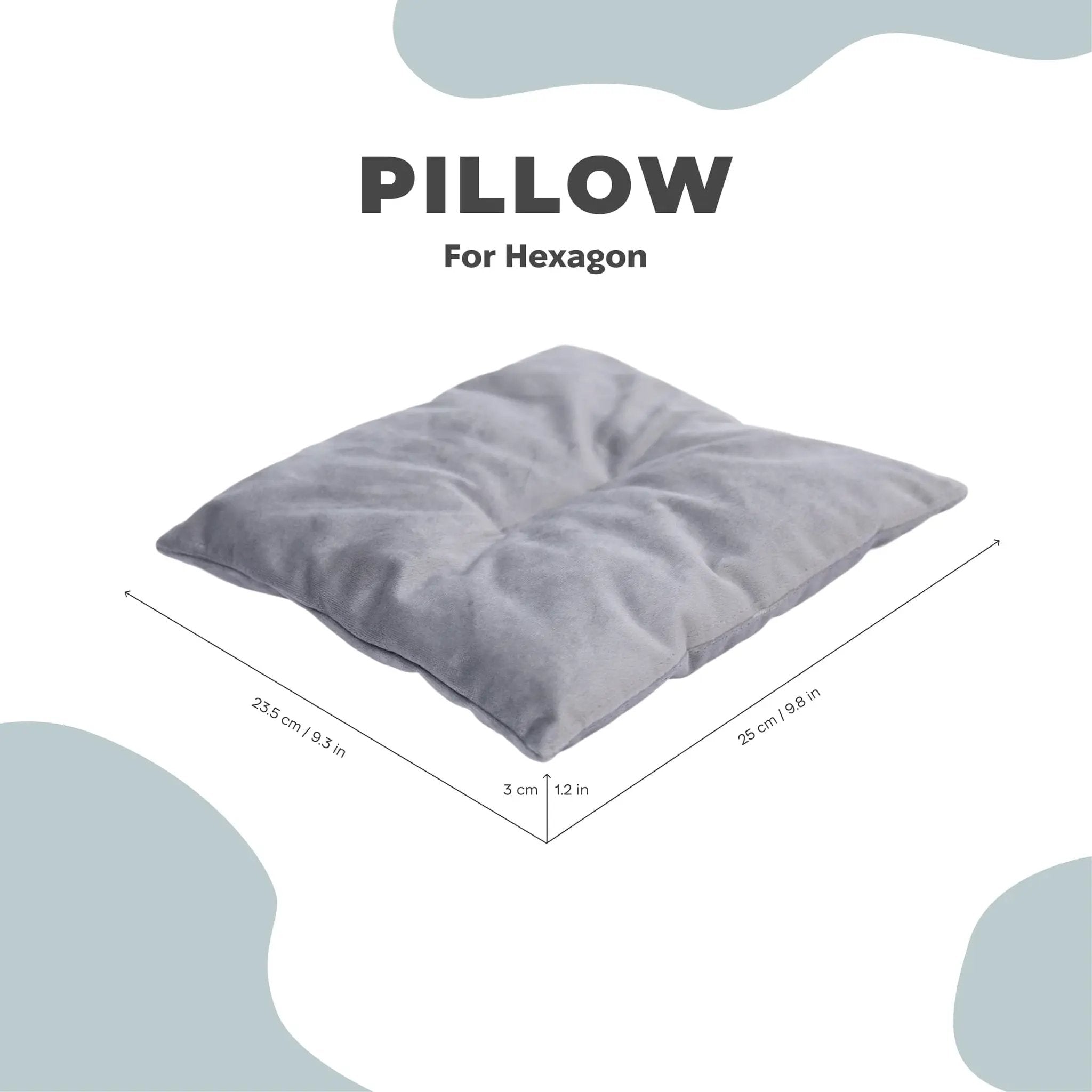 FelineComfort Gray Cat Cushion Pillow Fits Hexagon Shelves With Secure Nesting Padding For Wood Structures And Surfaces by Enjoy The Wood