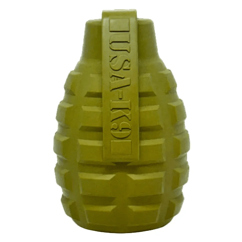 SodaPup USA-K9 Grenade rubber eDispenser in Army Green