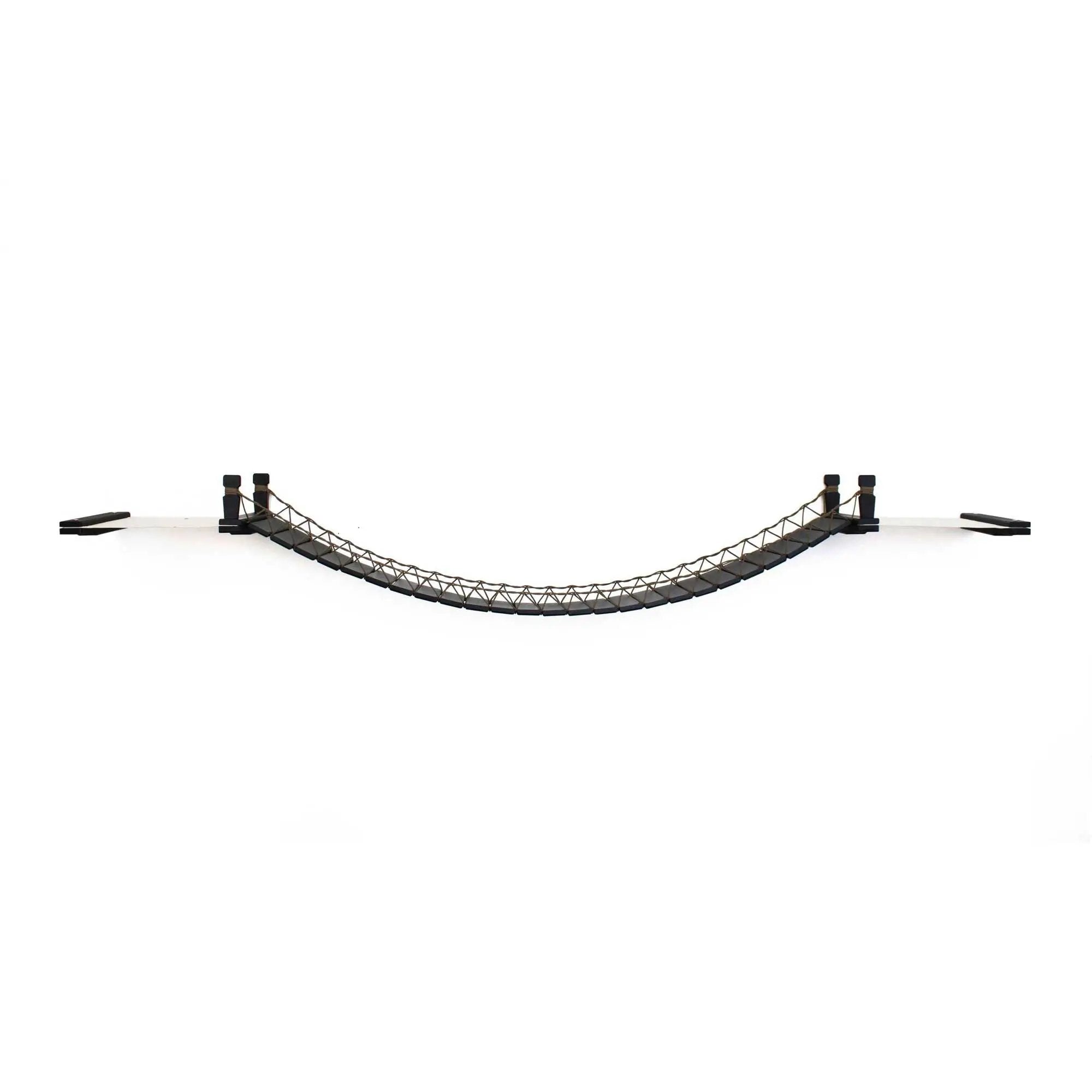 Double Cat Hammock and Climbing Bridge Combo, two curved cat bridge sections with black lattice mesh