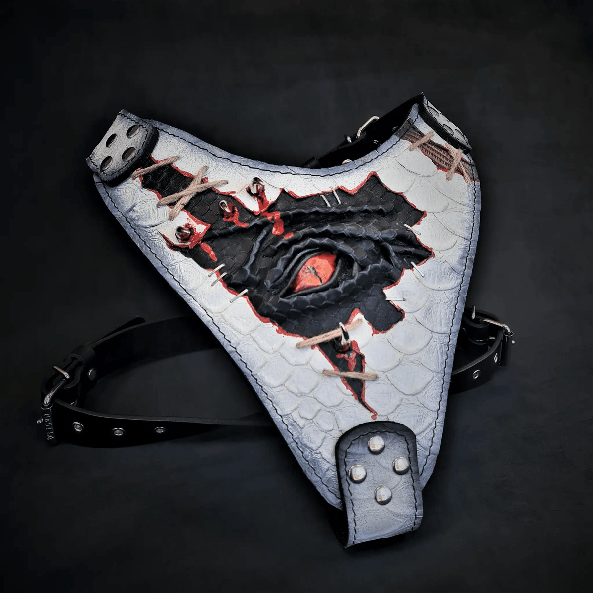 Bestia Dragon's Eye leather dog harness