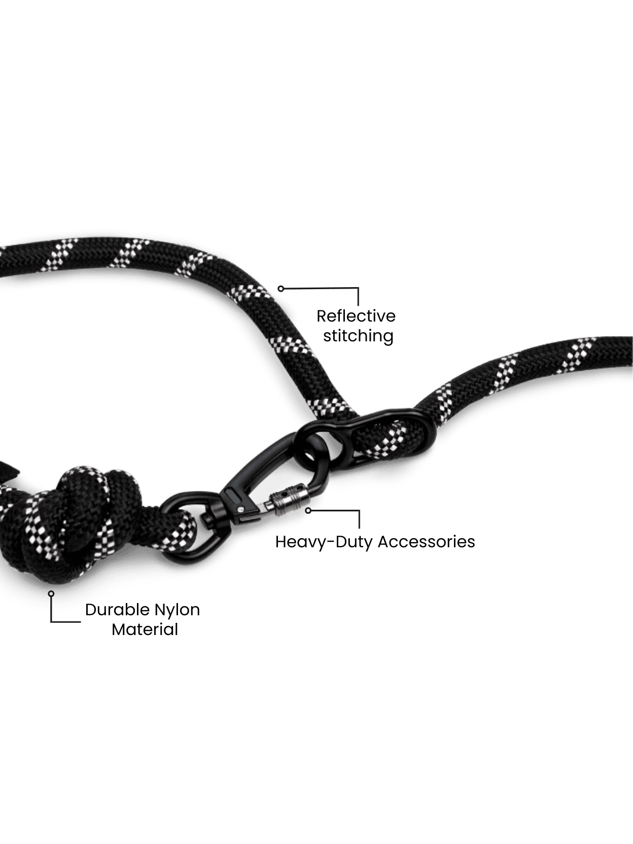 Rove Blackout Elite Running Leash For Active Dogs Hands-Free Black by Runner's Athletics