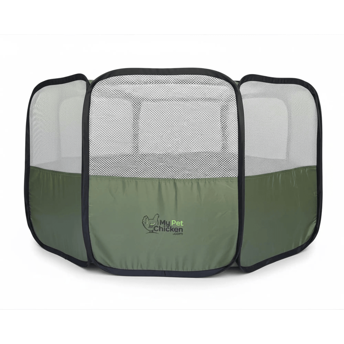 Hen Pen Starter Pop-Up Chick Brooder by My Pet Chicken, green with mesh panels.