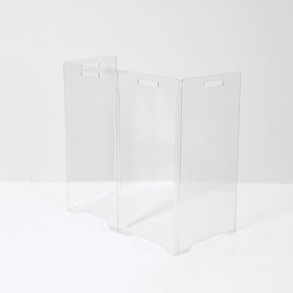 Hiddin Clear Front Pet Gate with Pivoting Side Panels