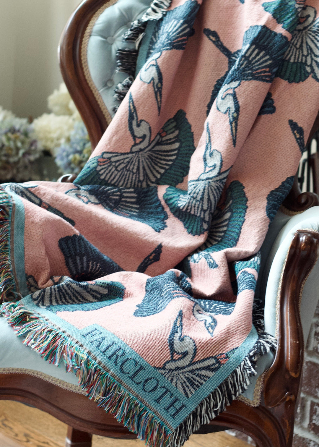 Faircloth Herons in Flight Cotton Throw Blanket