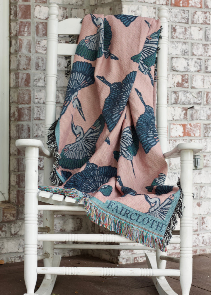 Faircloth Herons in Flight Cotton Throw Blanket