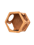 Charger l'image dans la visionneuse de la galerie, Wall Mount Cat Shelves hexagonal natural wood finish with Cats Mode branding
