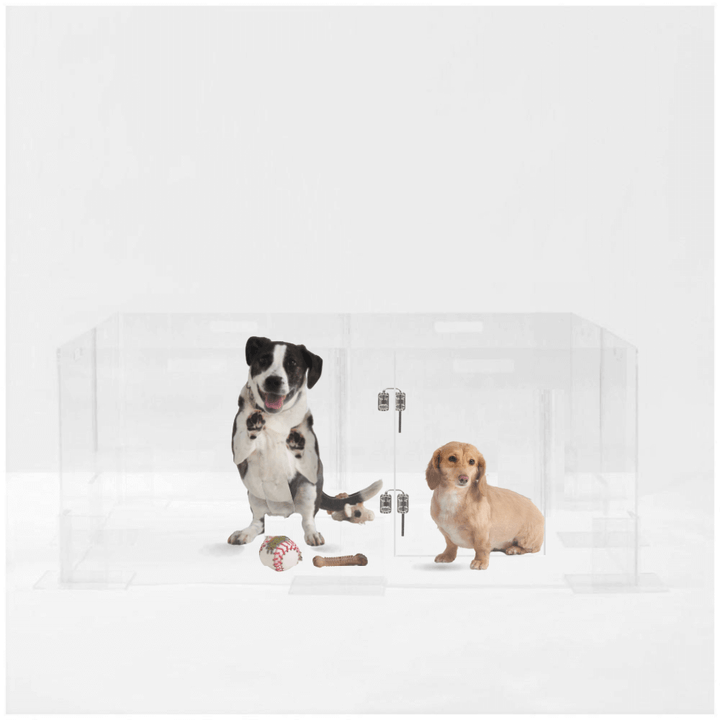 Hiddin Clear Acrylic Pet Playpen with Door – 32 in High