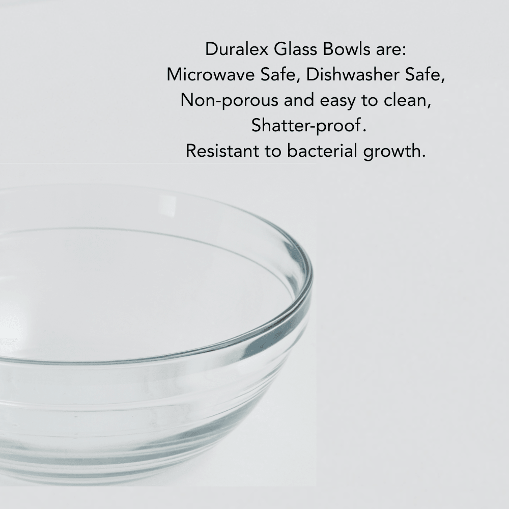 Hiddin Clear Acrylic Double Feeder with Glass Bowls – 3 in High