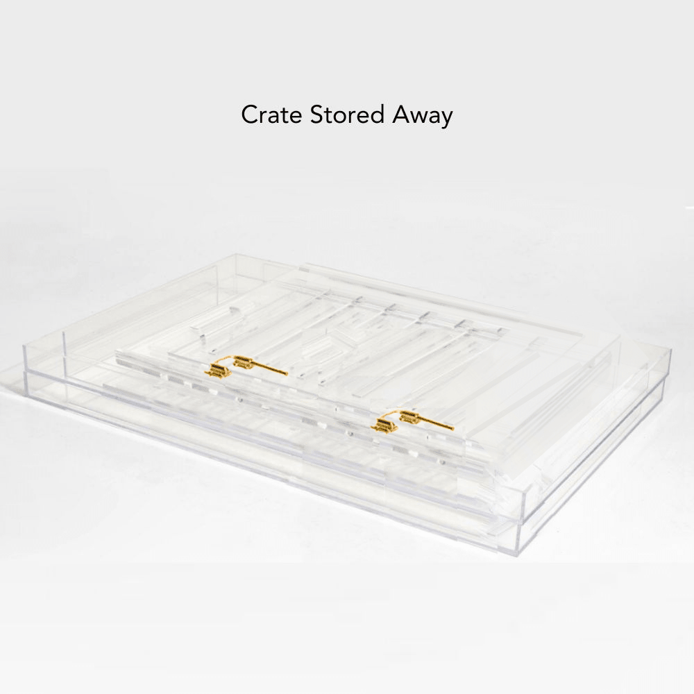 Hiddin Clear Acrylic Dog Crate – Small, Gold Latch