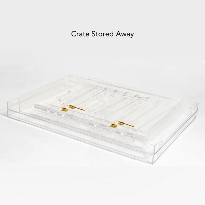 Hiddin Clear Acrylic Dog Crate – Small, Gold Latch