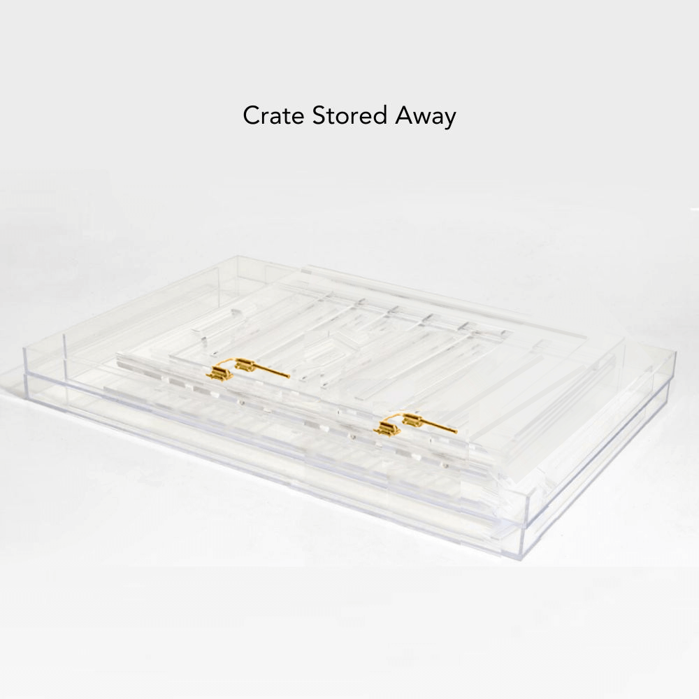 Hiddin Clear Acrylic Dog Crate – Large, Gold Latch