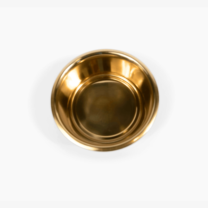 Hiddin Clear Acrylic Double Feeder with Gold Bowls – 3 in High