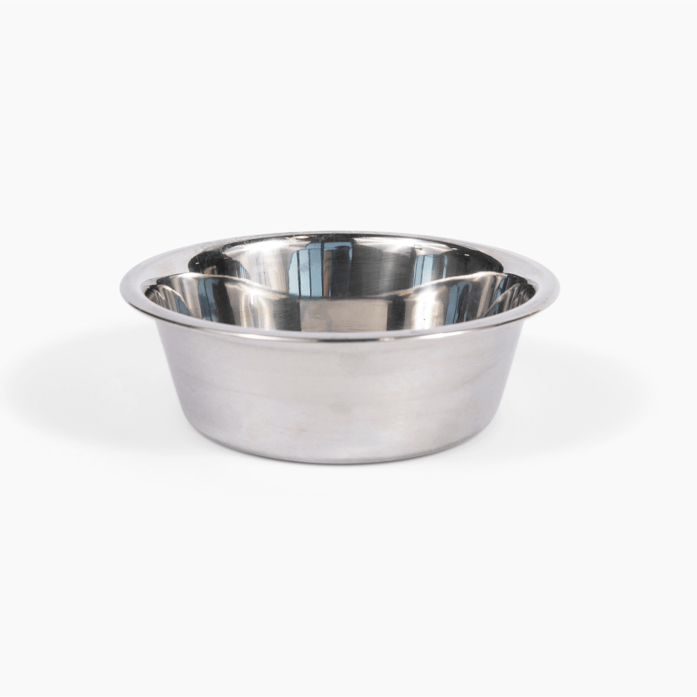 Hiddin Clear Acrylic Triple Feeder with Silver Bowls – 7 in High