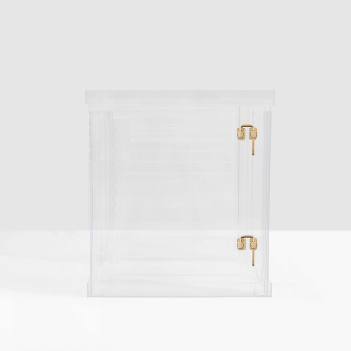 Hiddin Clear Acrylic Dog Crate – Small, Gold Latch