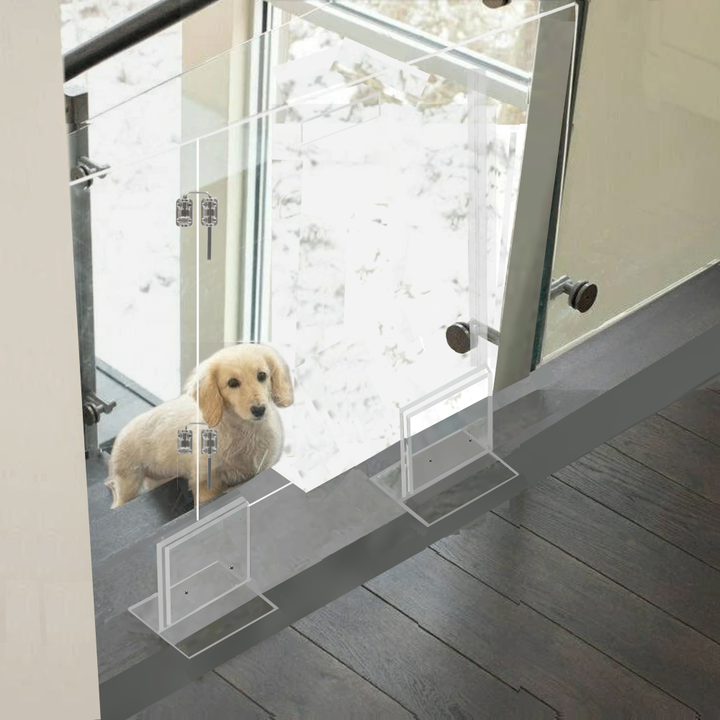 Hiddin Clear Acrylic Pet Gate with Door – Freestanding, 30 in High