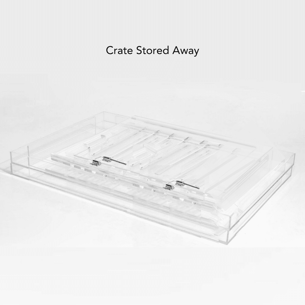 Hiddin Clear Acrylic Dog Crate – Small, Silver Latch