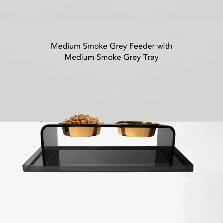 Hiddin Smoke Grey Acrylic Feeder Overflow Tray