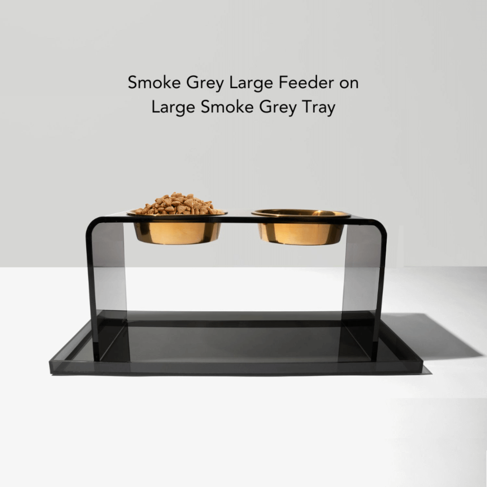 Hiddin Smoke Grey Acrylic Feeder Overflow Tray