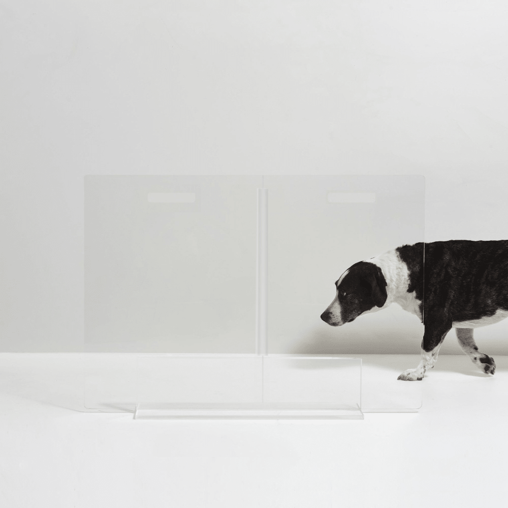 Hiddin Clear Acrylic Panel Pet Gate – Freestanding, 30 in High