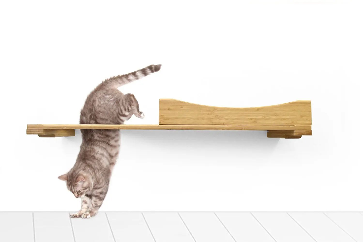 The Cat Nest Bed, wooden wall-mounted cat shelf/bed by Catastrophic Creations