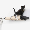 Carica l'immagine nel visualizzatore della galleria, Horizontal Scratching Post for Cats by Catastrophic Creations with beige sisal rope; 3 cats on and around it.
