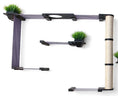 Bild in Galerie-Betrachter laden, Cat condo The Gardens: modern purple wood cat tree with two faux plant planters and a sisal post for cats.

