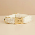 Load image into Gallery viewer, Wedding White Lace Set, personalized ID collar with gold plate reading I do too 12-12-2026
