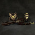 Charger l'image dans la visionneuse de la galerie, "Maximus Brown&Gold" Small dog SET - Harness - collar - lead - Pet Collars & Harnesses from Bestia Dog Gear
