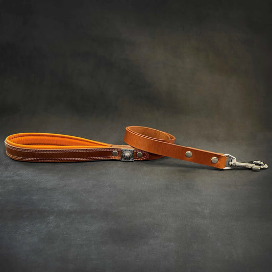 The "Eros" Brown Leash 1 inch wide - Pet Leashes from Bestia Dog Gear