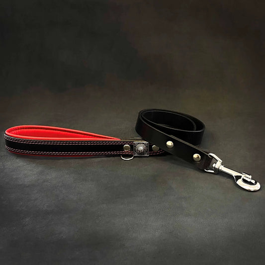 Bestia Dog Gear Eros Black Premium Full Grain Leather Leash 1 Inch by Bestia Dog Gear