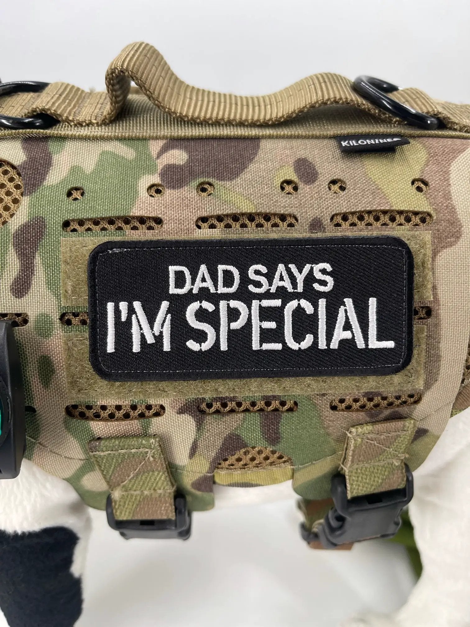 Dad Says I'm Special Embroidered Morale Patch Hook Backing 3.5 X 1.5 by kiloninerpets